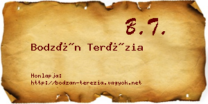 Bodzán Terézia névjegykártya